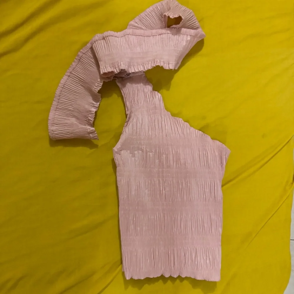 Pink Ruched Top and Skirt Set - Picture 1 of 3